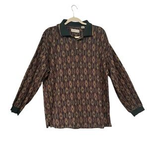 Jeffrey Banks Vintage 90’s Cotton Blend Long Sleeve Polo Shirt